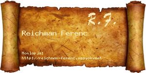 Reichman Ferenc névjegykártya